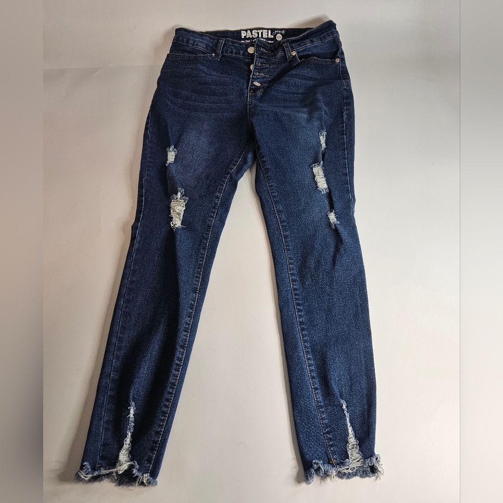 PASTEL Button Fly Distressed Jeans Women 31/13 Junior